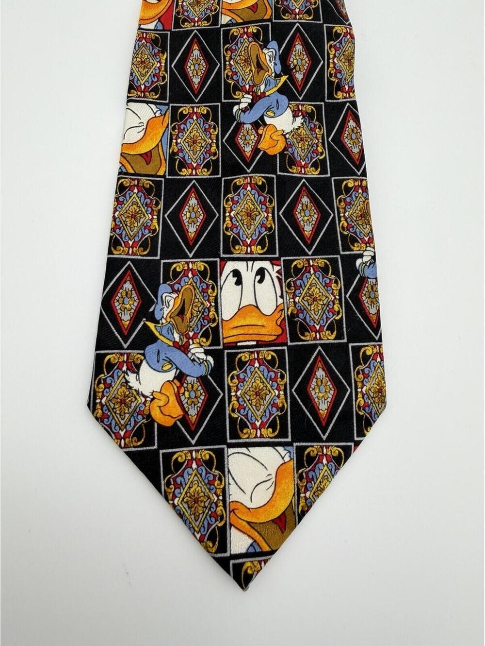 Vintage Donald Duck Tie Atlas Design Goteborg Sweden Silk Men's